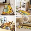 1PC Sunflower Pattern Kitchen Rug Non-Slip Door Mats Pop Design Bathroom Rug Bath Mat Carpet for Home Sink Laundry Decor