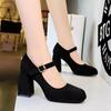 Fashion New Fashion High Heels Womes Pumps Autumn Thick Heel Work Shoes Versatile High Heel Shoes Black Fashion Women Shoe Zapatos Mujer