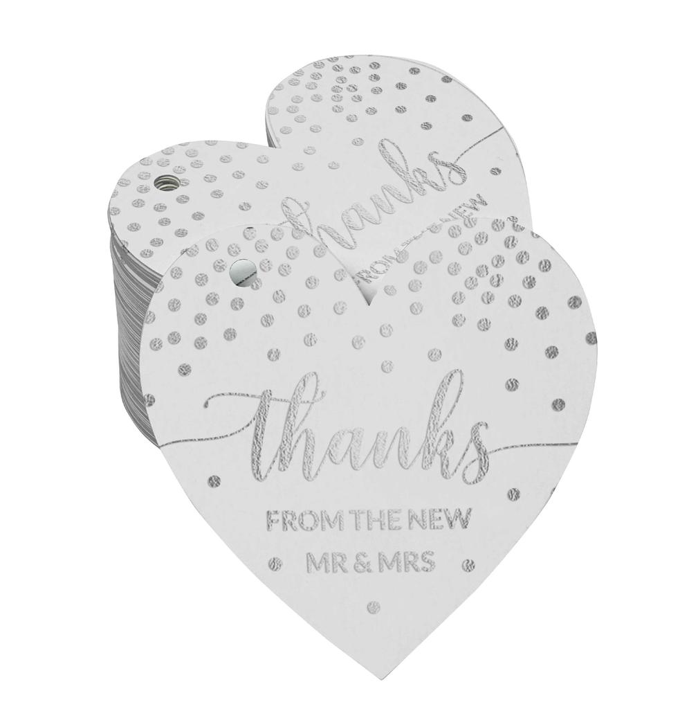 Inkdotpot Pack Of 100 Real Silver Foil Paper Tags Thanks From The New Wedding Favor Hang