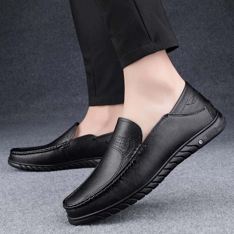 Высококачественные новые удобные мокасины с мягкой подошвой, универсальные мужские кожаные повседневные туфли, подошва ручной работы, мужские туфли для вождения