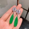Jewelry Classic Retro Simulation Emerald Big Earrings Evening Water Drop Main Stone 10 * 30