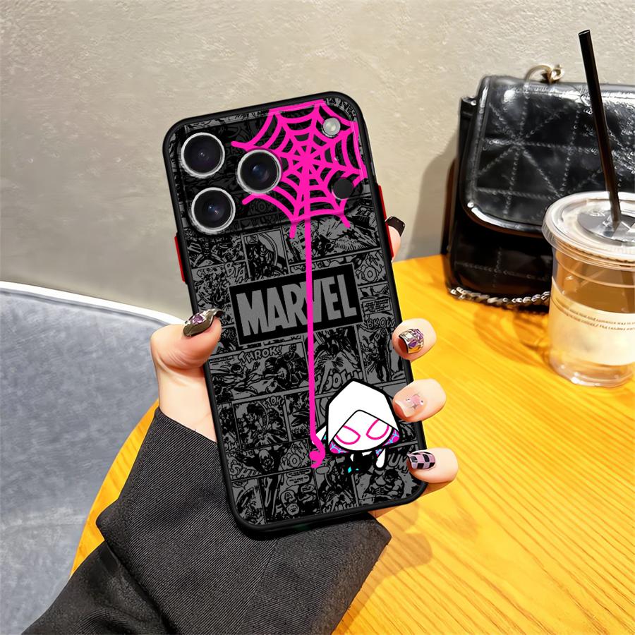 Милый чехол Marvel Человек-паук для iPhone 17 Pro Max Air 15 XS XR 14 12 17e 11 7 8 SE 16 Plus 13 Mini Задняя крышка телефона