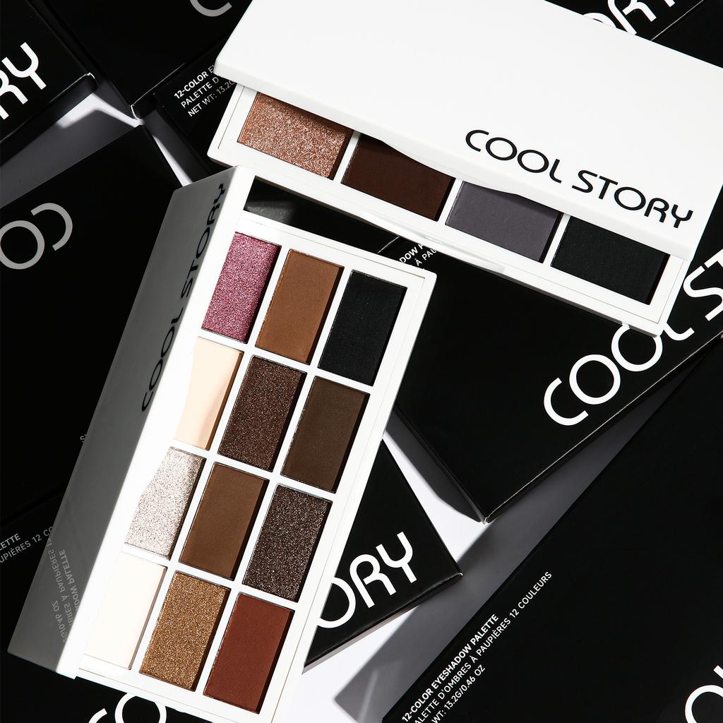 12-color Pink Eyeshadow Palette - Matte and Shiny Versions, Suitable for Both Day and Night, Long-lasting Waterproof Eyeshadow Palette