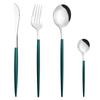 4Pcs Western Colorful Dinnerware Set Stainless Steel Cutlery Dinner Set Knife Fork Coffee Spoon Silverware Kitchen Tableware Set