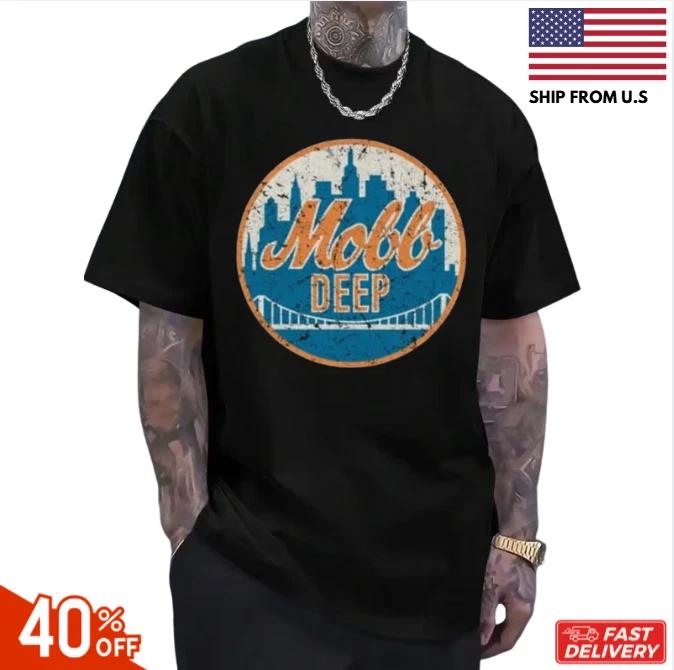 Mobb Deep NYC Винтажная Хип-Хоп Футболка - Плотная Футболка 180 г/м² с Бруклинским Бри