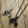 Stainless Steel Chain Double Boxing Gloves Pendant Necklace - Perfect for Fitness Enthusiasts and Sports Lovers