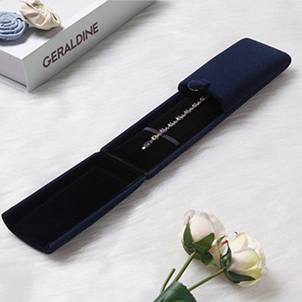 Travel Solid Color Velvet Jewelry Box Double Open Jewelry Box Bracelet Holder Case Gift Box