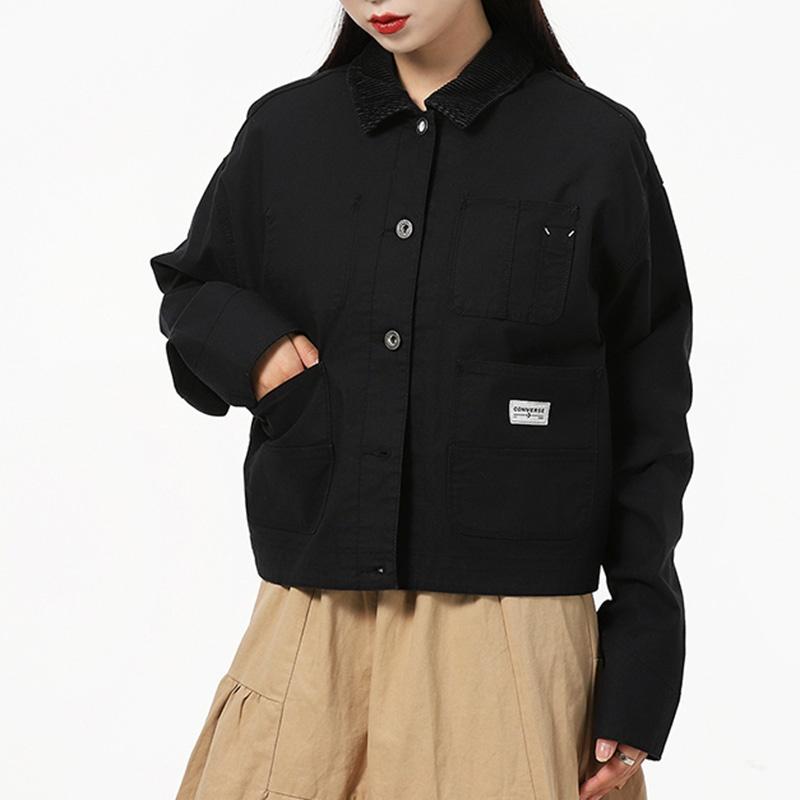 Converse Jackets Women's Black Lapel Moderate Workwear 10021081-A01