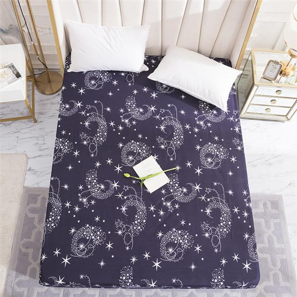Super Waterproof Bedding Fitted Sheet Printing Mattress Protector Cover Non-slip Bed Linens with Elastic Band Breathable Mattress Protector