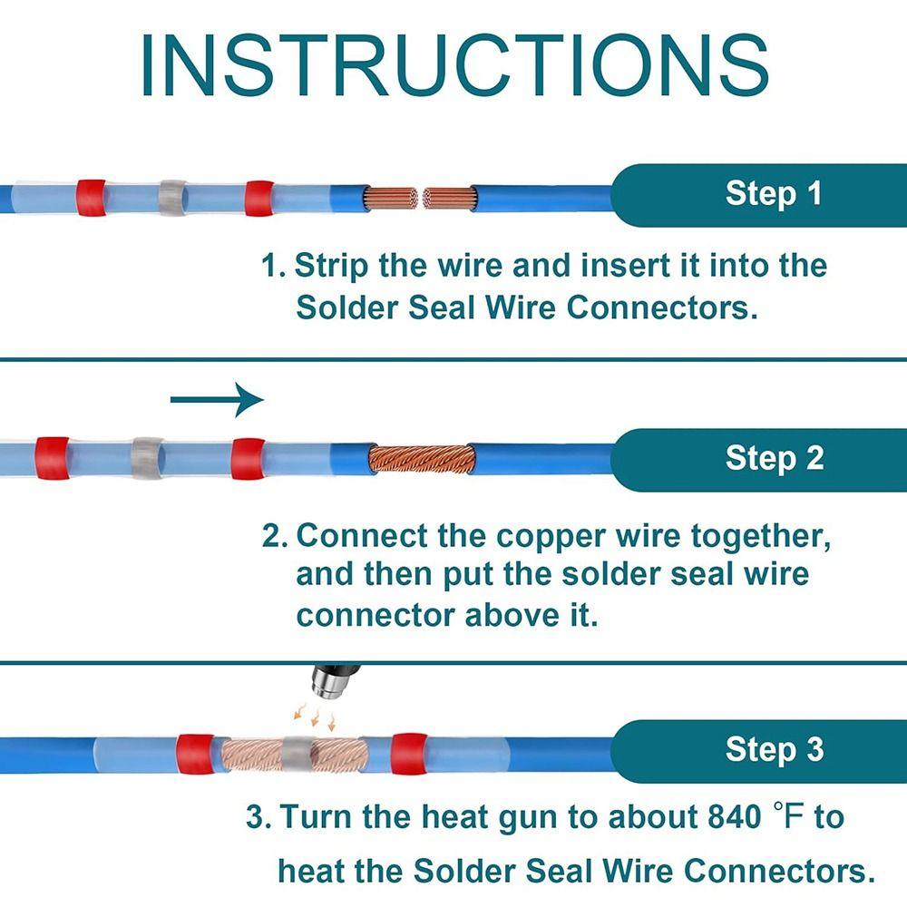 Коробчатая термоусадочная муфта Водонепроницаемая термоусадочная муфта Паяльное кольцо Соединитель проводов Клемма для проводки