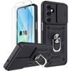 Case - BOOLING - for Samsung Galaxy A16 5G - Shockproof - Black - Camera Protection - 2 Tempered Glasses