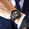 AILANG Men Automatic Mechanical Wristwatch Hollow Skeleton Dial Stainless Steel Band Business Sport Male Watch