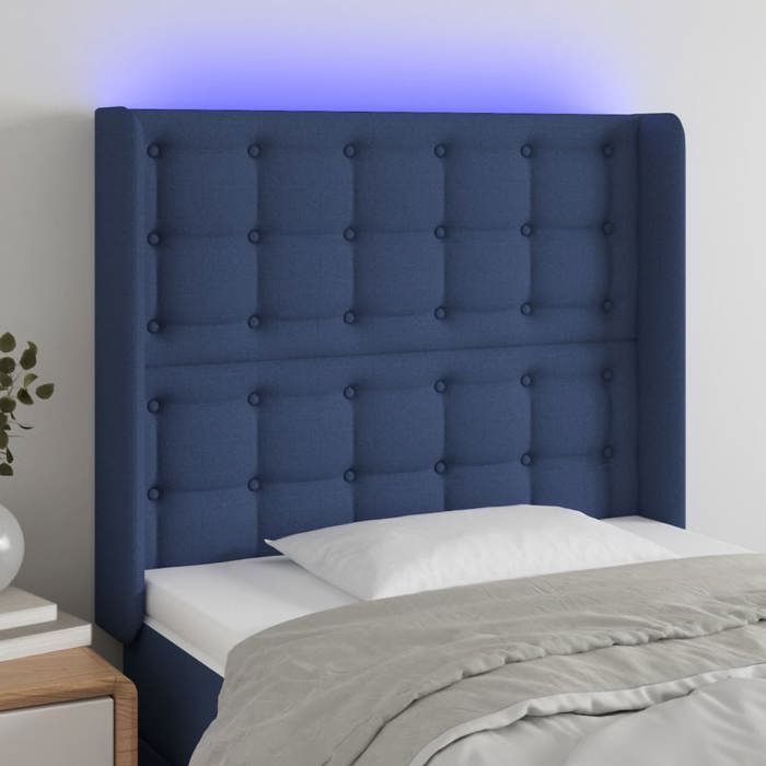 VidaXL LED Headboard Bedroom Furniture Single Bed Accessory Headboard Bed Frame Interior Blue 3124470