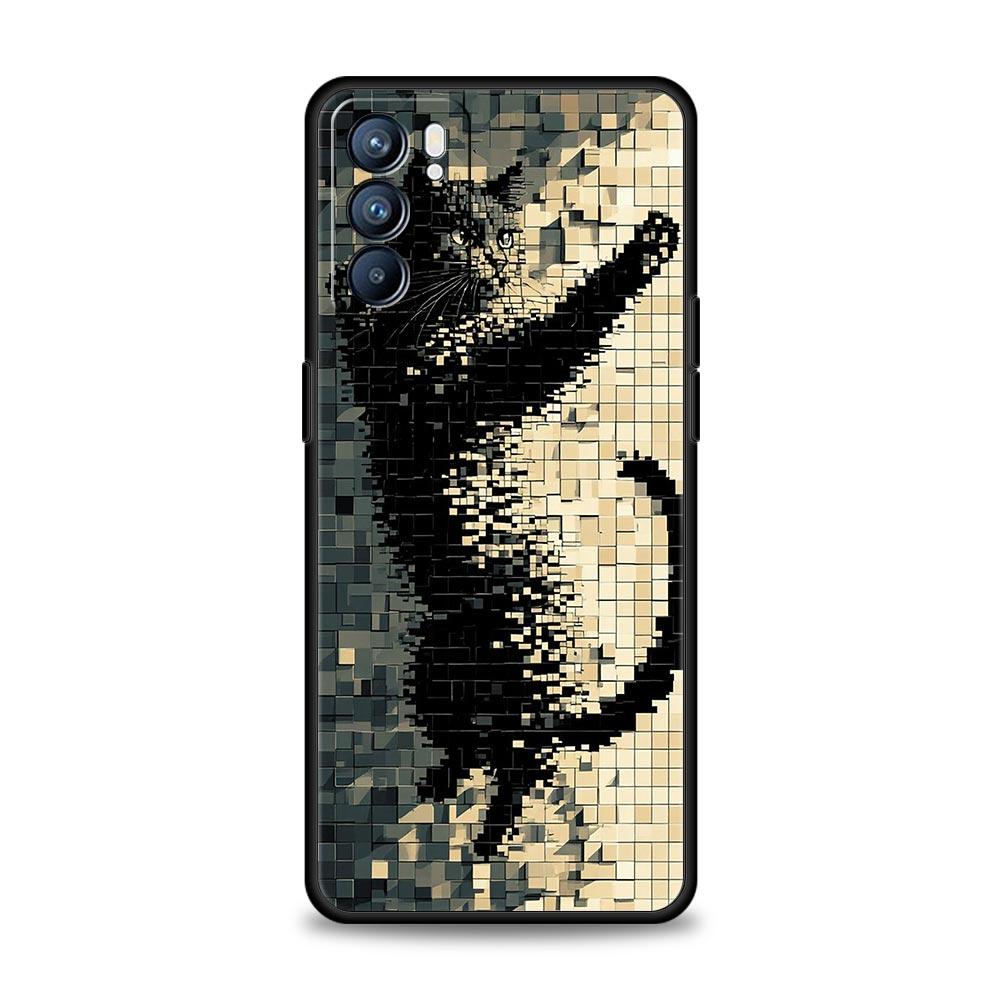 Cute Cat Phone Case For Oppo Reno 13 12 11 10 7 F Find X5 X6 A98 A80 A79 A78 A57 A54 A31 A17 Pro 5G Soft TPU Cover Fundas Capas
