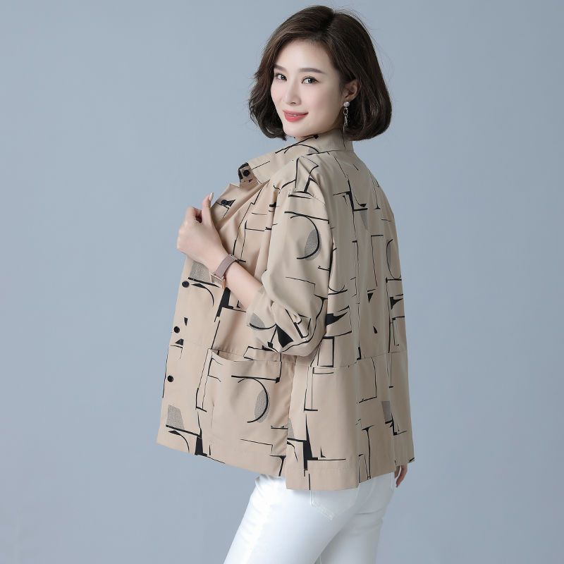 Модная свободная большая весенняя куртка для матери среднего возраста, ветровка, пальто для среднего и пожилого возраста, женская куртка в иностранном стиле