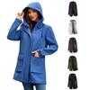 Women's 2025 Autumn Winter Raincoat Jacket European Size Hooded Windproof Outerwear