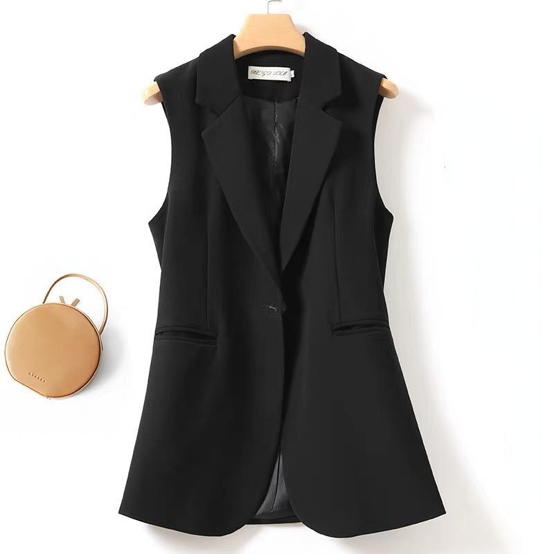 В любое время года можно носить белый женский костюм с разрезом на спине, жилет, верхняя одежда в корейском дизайне, пальто