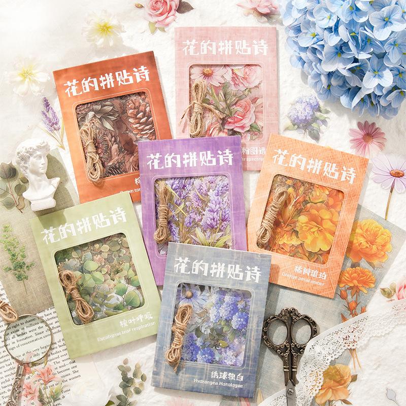 70 pcs Plant Flowers Stickers+material set Planner Decorative Hand Account Diary Album Scrapbooking material