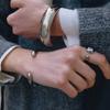 Модное Нишевое Дизайн Неправильное Кольцо из Нержавеющей Стали Личность Ретро Открытый Рот Кольцо Простое Унисекс Кольцо с Цирконием Мужчины/Женщины