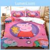 Kids 3d Cartoon Pig Duvet Cover Pillowcase Single Double Bedding Set Gift