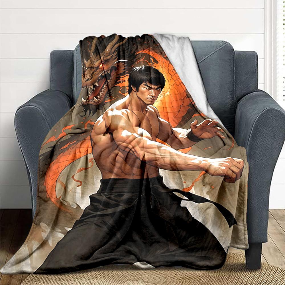 1PC Dragon Spirit Blanket Soft Warm All Season Throw for Sofa, Bed, Car, Office Vibrant Colorful Design, Durable & Cozy Gift