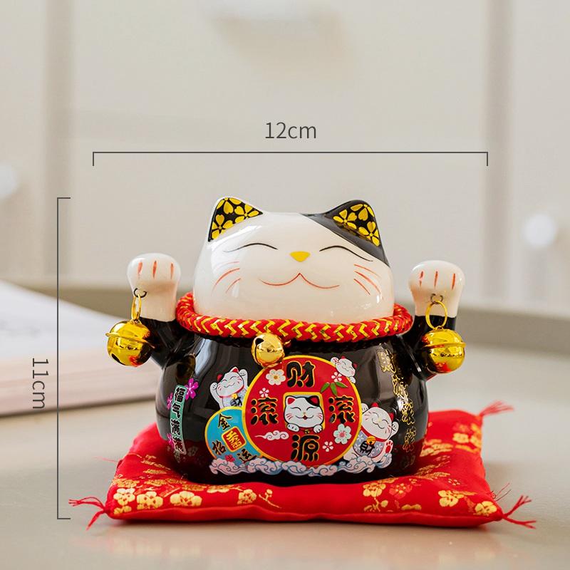 4,5-дюймовая керамическая копилка Maneki Neko Lucky Cat Fortune Colored Cat Piggy Coin Украшение для дома Подарочный орнамент Feng Shui