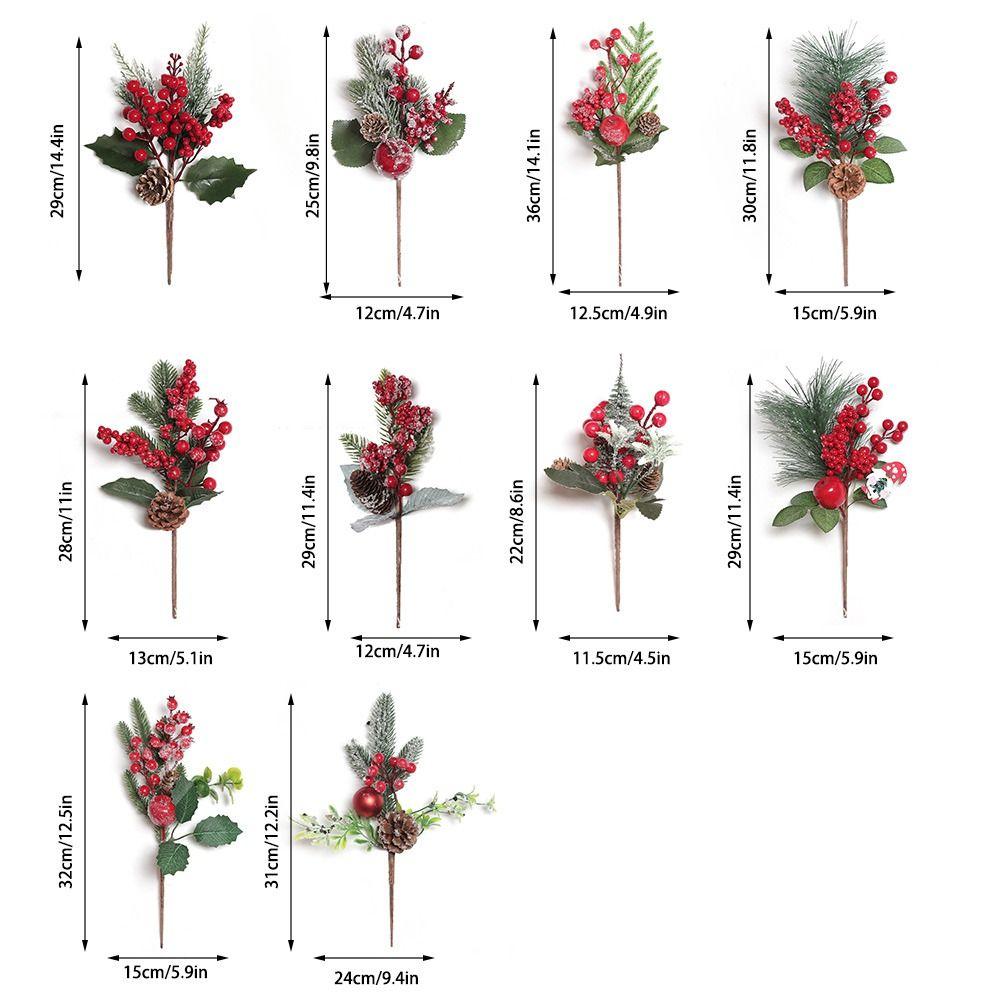 Multicolor Christmas Pine Branches DIY Accessories Simulation Red Berries Wedding Ornament