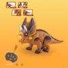 (Драгоценная память)Имитация динозавра, игрушка с дистанционным управлением, многофункциональная модель динозавра с легкой прогулкой и звучанием, коричневая/зеленая игрушка-трицера-топс