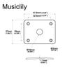 Musiclily Pro Rectangular Plastic Jack Plates for Electric Guitars, Black (Set of 2)