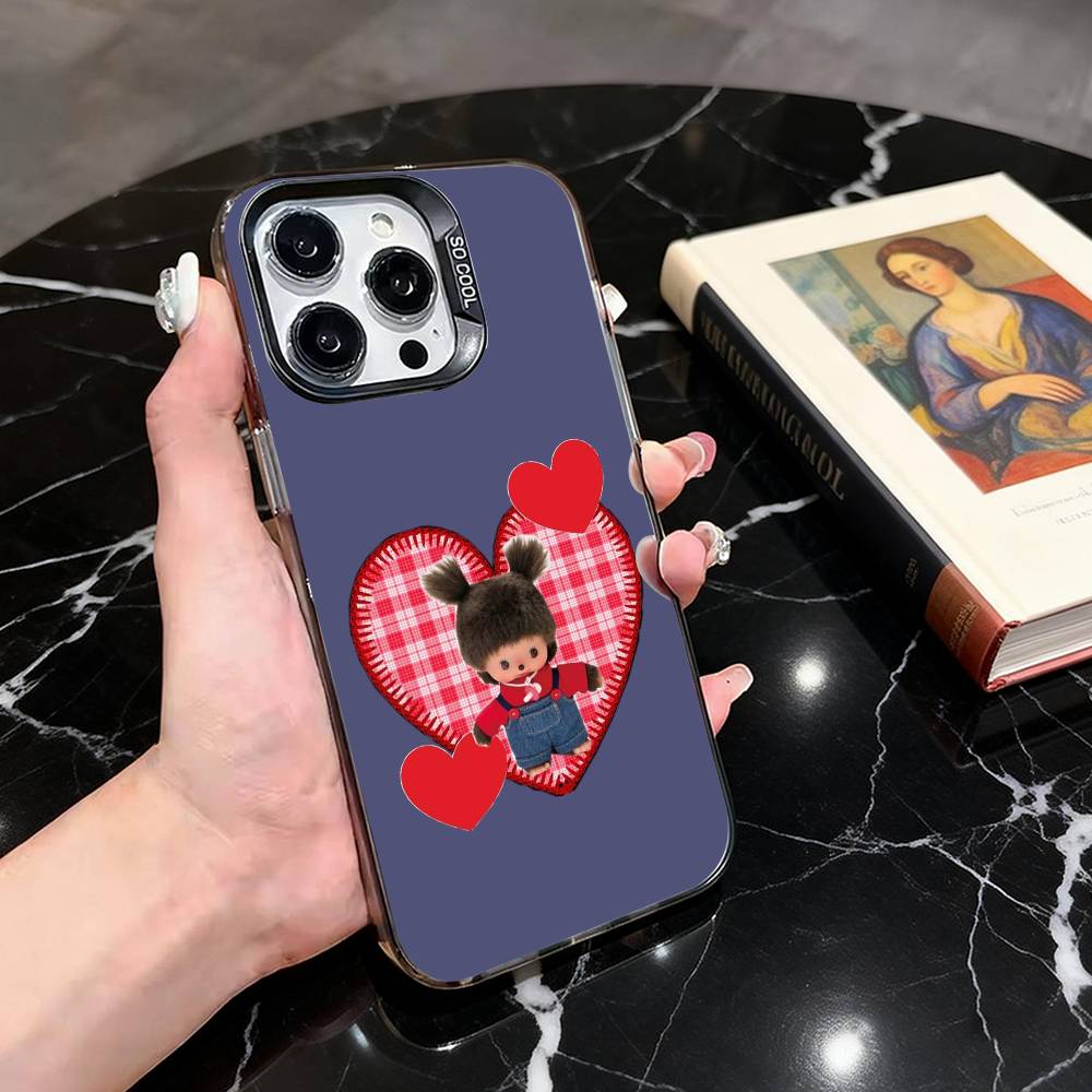 Милый ребенок M-monchhichis-s Чехол для телефона Для iPhone 17,16,15,14,13,12,11 Plus,Pro Max,XS,Красочный Серебряный Чехол для телефона Funda Cover