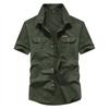 100% Cotton Men's Shirt Solid Color Multi-Pocket High Quality Cargo Shirts Fashion Outdoor Casual Short Sleeved Shirts for Men New Plus Size M-8XL