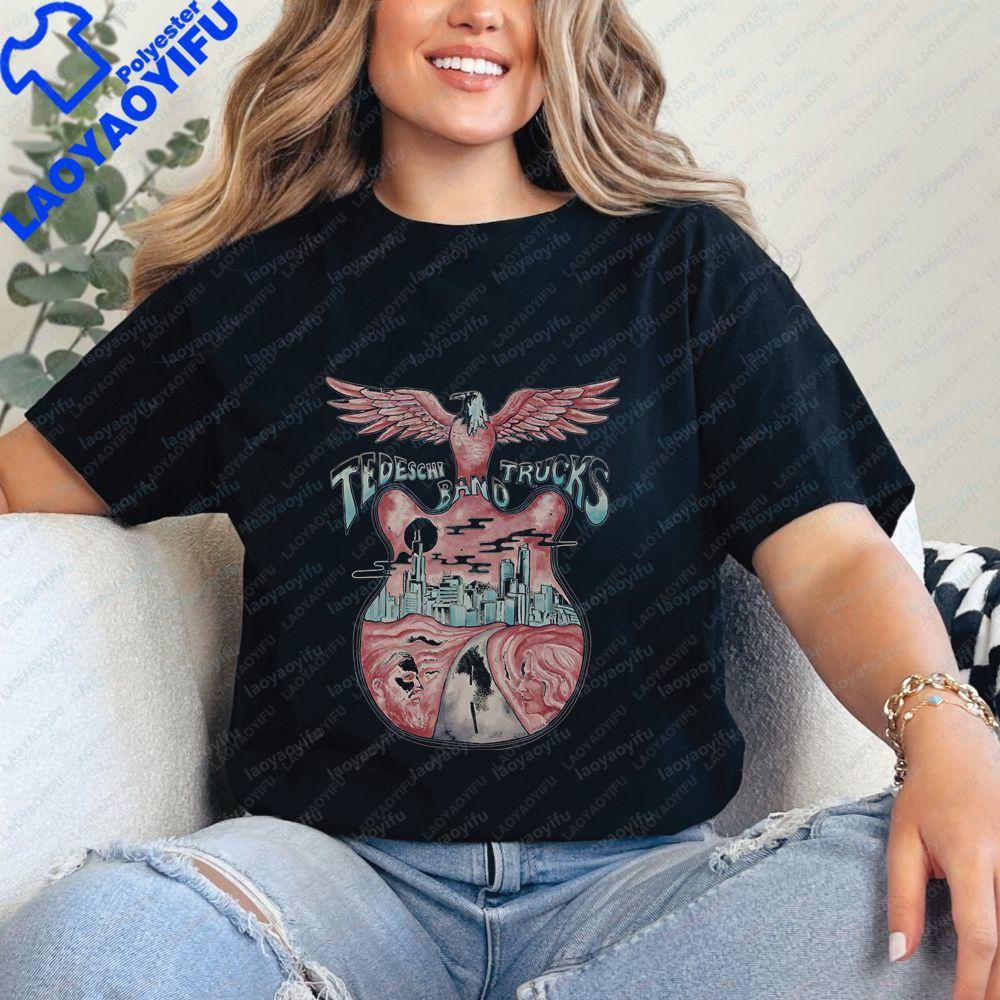 Tedeschi Trucks Band Printed LongSleeved TShirt for Unisex and WoUnisex Trendy Harajuku Style Universal Pattern Large Size