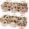 9Pcs Christmas Wooden Pendants Hollowed Bell/Star/Ball Hanging Ornaments Naviada Home Party Tree Decor DIY Painting Noel Gift