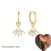 925 Silver Ear Needle White Zircon Butterfly/Water Drop Hoop Earrings Drop Earrings For Women Fashion Wedding Jewelry