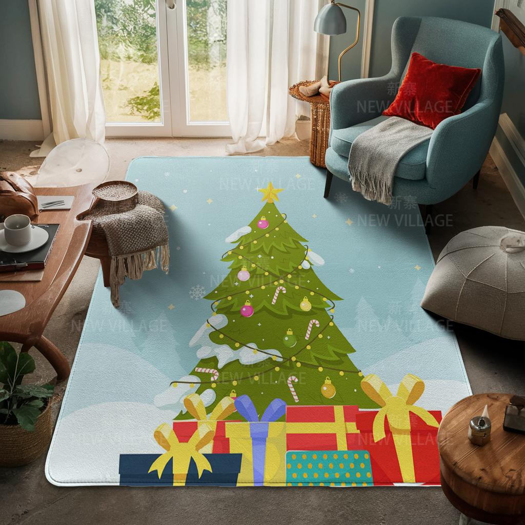 Ковер у входа в дом Домашний коврик у двери Гостиная Ванная Комната Ноги ванная комната Нескользящие коврики с водопоглощением для ванной Счастливого Рождества зима