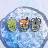 Cute Animal Milk Tea Enamel Pins Custom Salamander Capybara Frog Fox Brooches Lapel Badges Animal Jewelry Gift for Kids Friends
