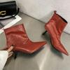 SEXY Thin Heels Ankle Boots Women Pointed Toe Modern Booties Black Autumn Winter Fashion Designer Boots Women Botas Altas
