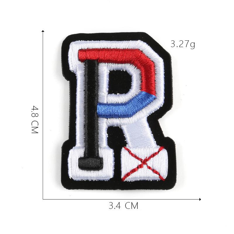 Duoku Embroidery 26 English Letters Three-Dimensional Embroidery Hat Emblem Badge Ironing Velcro Patch Clothing Accessories Cloth Sticker