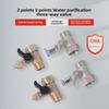 Heavy-Duty All-Copper Three-Way Water Inlet Ball Valve with Integrated Switch
