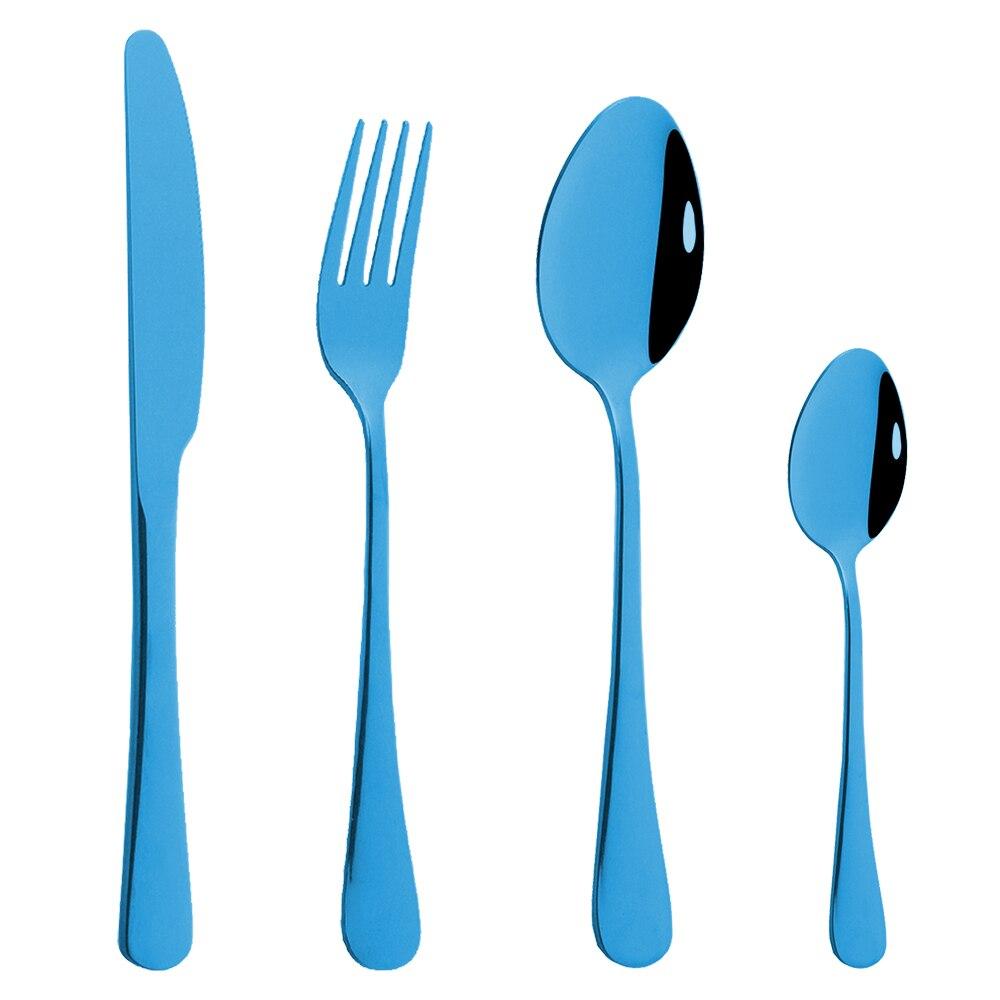 Посуда Западный золотой набор столовых приборов Набор столовой посуды из нержавеющей стали Черное золото Кухонный нож Вилка Набор ложек Столовые приборы Серебро