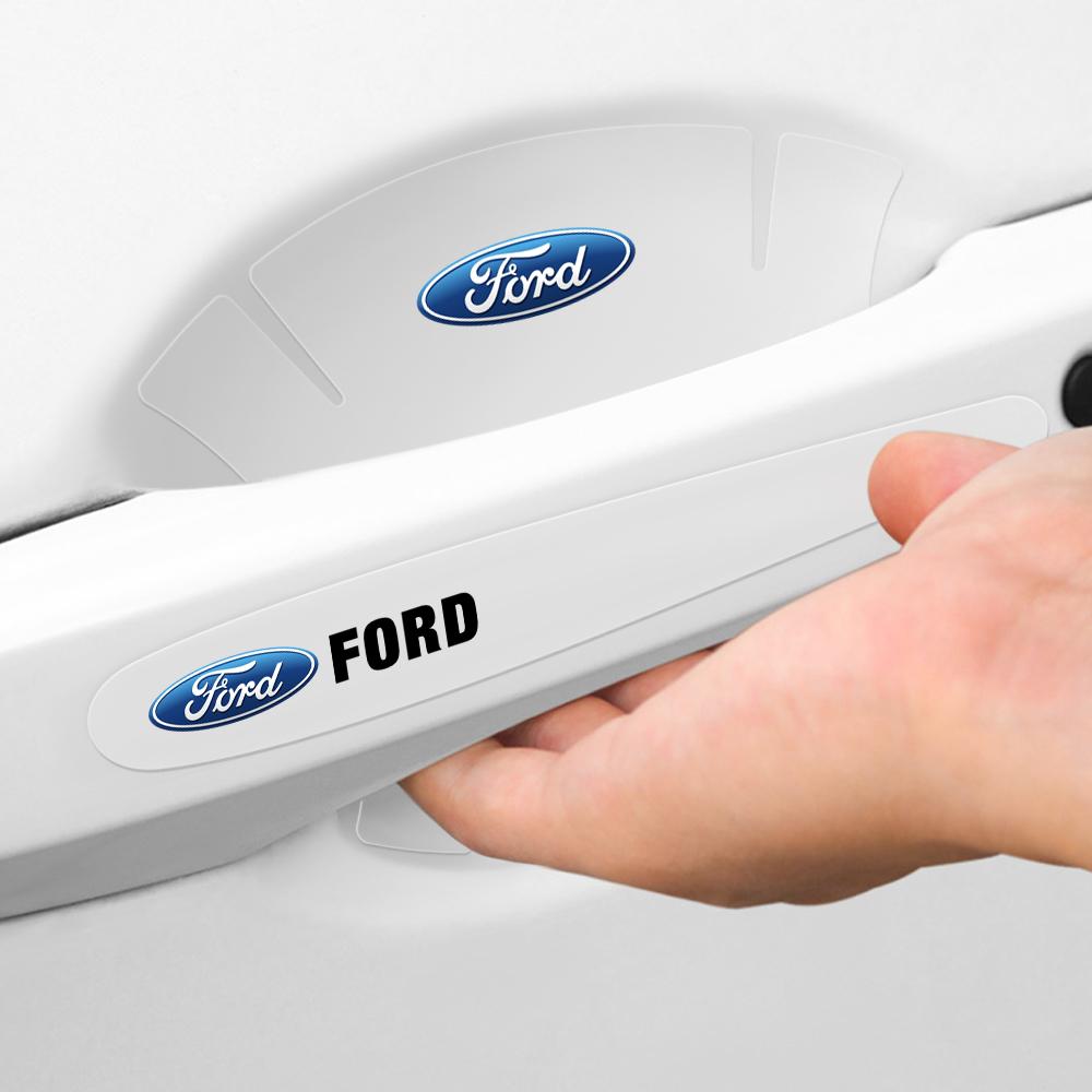 AKG1 8pcs Transparent Car Door Handle Bowl Anti-Scratch Protector Film Sticker For Ford Focus Mustang Fiesta Kuga Ranger MK2 MK3 MK4