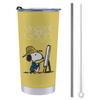 Snoopy Tumbler, Mug, Coffee Cup, Convenience Store Cup, Insulated, Insulated, Water Bottle, Direct Drinking, Stainless Steel, with Lid, Portable,