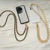 New Phone Accessory Long Cellphone Chain Anti Lost Universal Metal Leather Shoulder Neck Crossbody Phone Strap Case Holder Chain