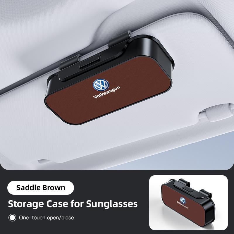 Valve Stems Caps Keychain Car Glasses Clip Sunglasses Box Sun Visor Eyeglasses Card Ticket Holder For Volkswagen VW RLine R Golf zw4