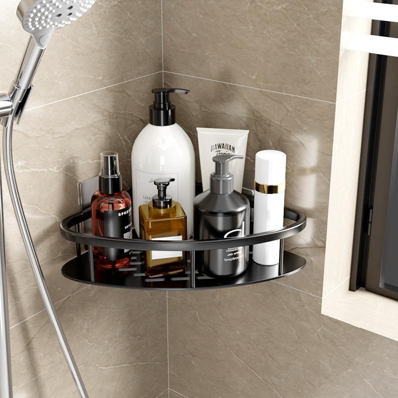 Полка для ванной комнаты, полка для шампуня из алюминиевого сплава, органайзер для хранения косметики, полка для душа, аксессуары для ванной комнаты, настенная угловая полка без сверления