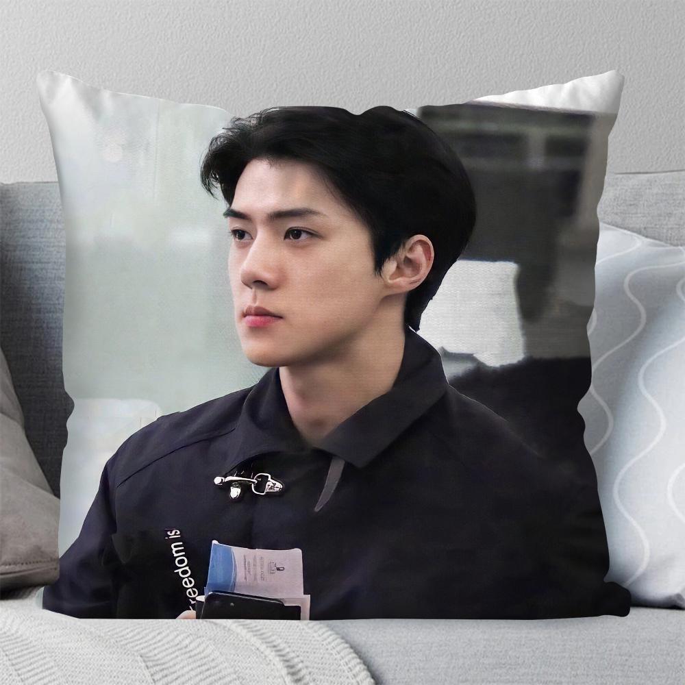 Наволочка с изображением корейской знаменитости Се Хун, квадратная, для спальни, дивана, отдыха, комфорта, автомобиля, гостиной, домашнего декора, 40x40 см.