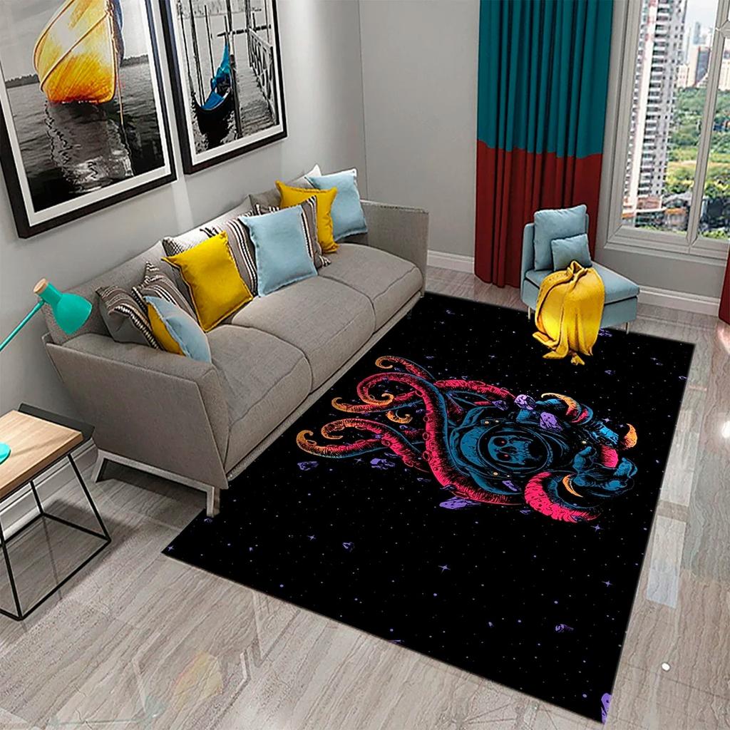 Flower Skull Carpet Skeleton Skull Bone Design Living Room Bedroom And Kitchen Bathroom Non-Slip Decor