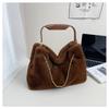 Versatile High-end Plush Fashion Commuter Foreign Style Chain Single Shoulder Crossbody Women's Bag 2025 Autumn Portable Underarm Bag