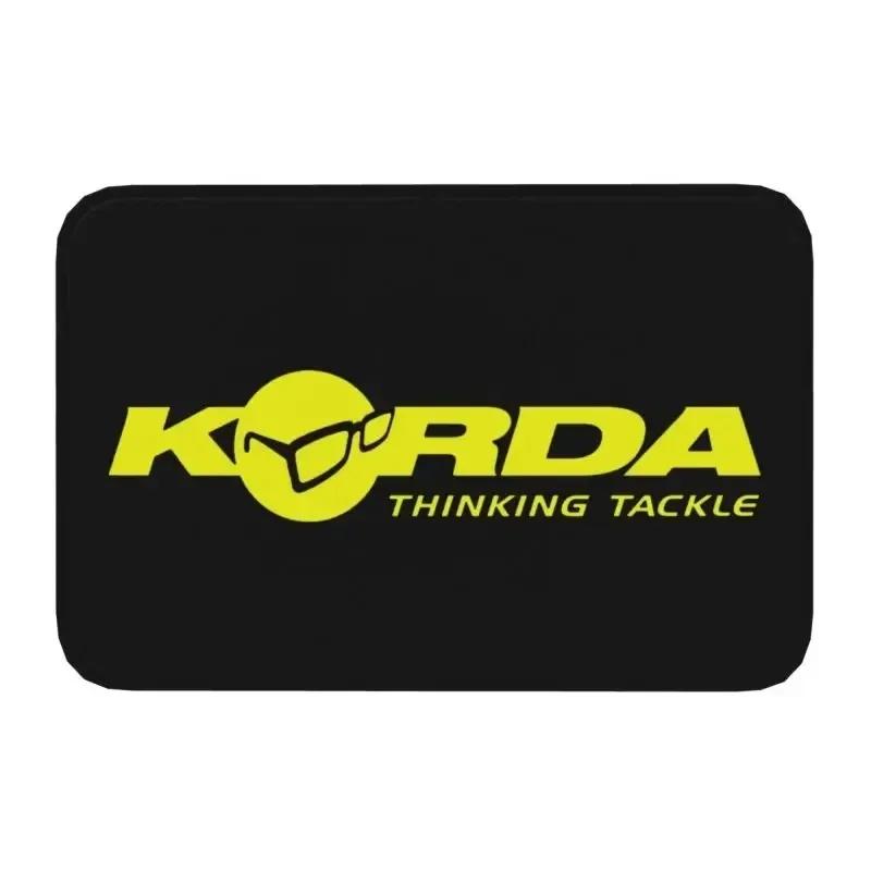 40*60cm Personalized Korda Fishing Logo Doormat Mat Anti-Slip Fish Carp Fisherman Gift Bathroom Kitchen Living Room Rug Carpet