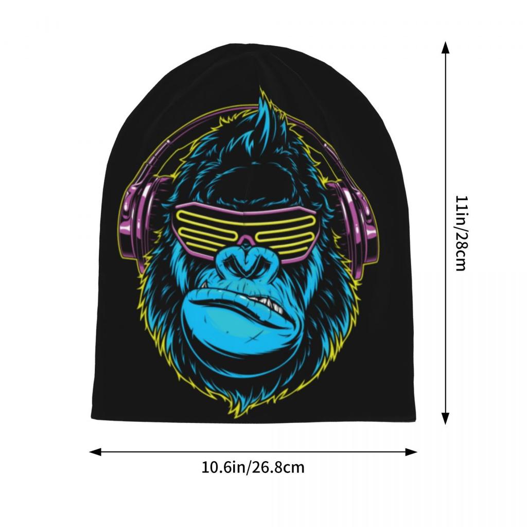 Шапки с капюшоном Monkey Dj Gorilla, вязаная шапка, крутые уличные шапочки с черепами в виде животных, шапки унисекс, теплая шапка двойного назначения